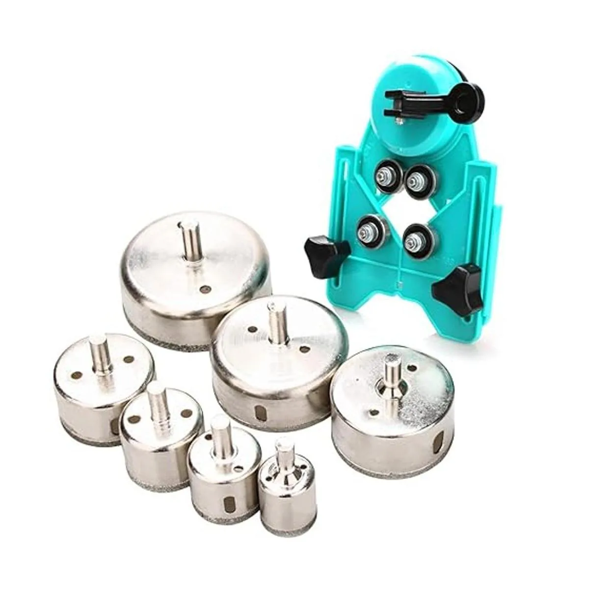 Juego de sierra de agujero 7 brocas de diamante con guía_1