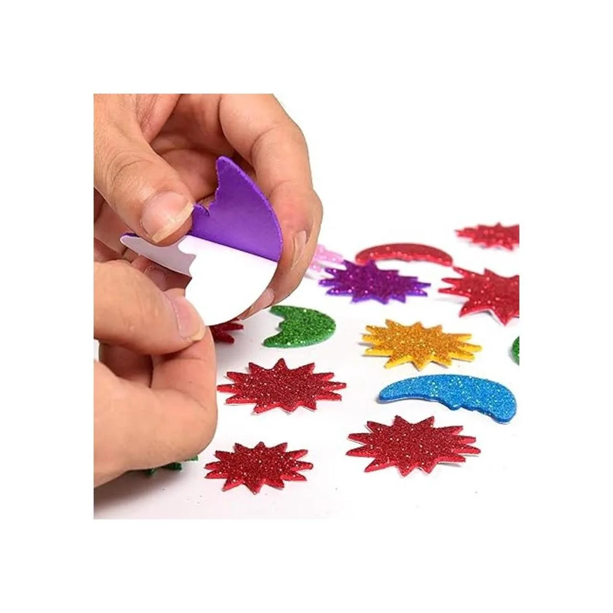 Calcomanía autoadhesivas de espuma con purpurina con_3