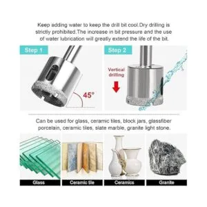 Juego de sierra de agujero 7 brocas de diamante con guía_4