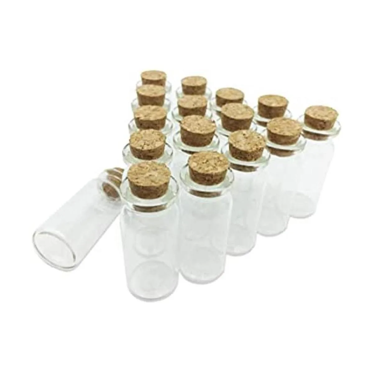 Mini tarros de vidrio con tapas de corcho 0.3 fl oz arte_1