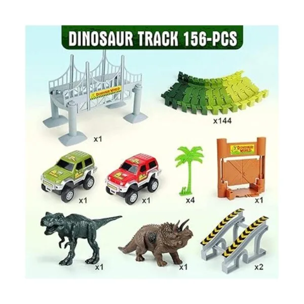 AUUGUU Pista de carreras con figuras de dinosaurios 156_5