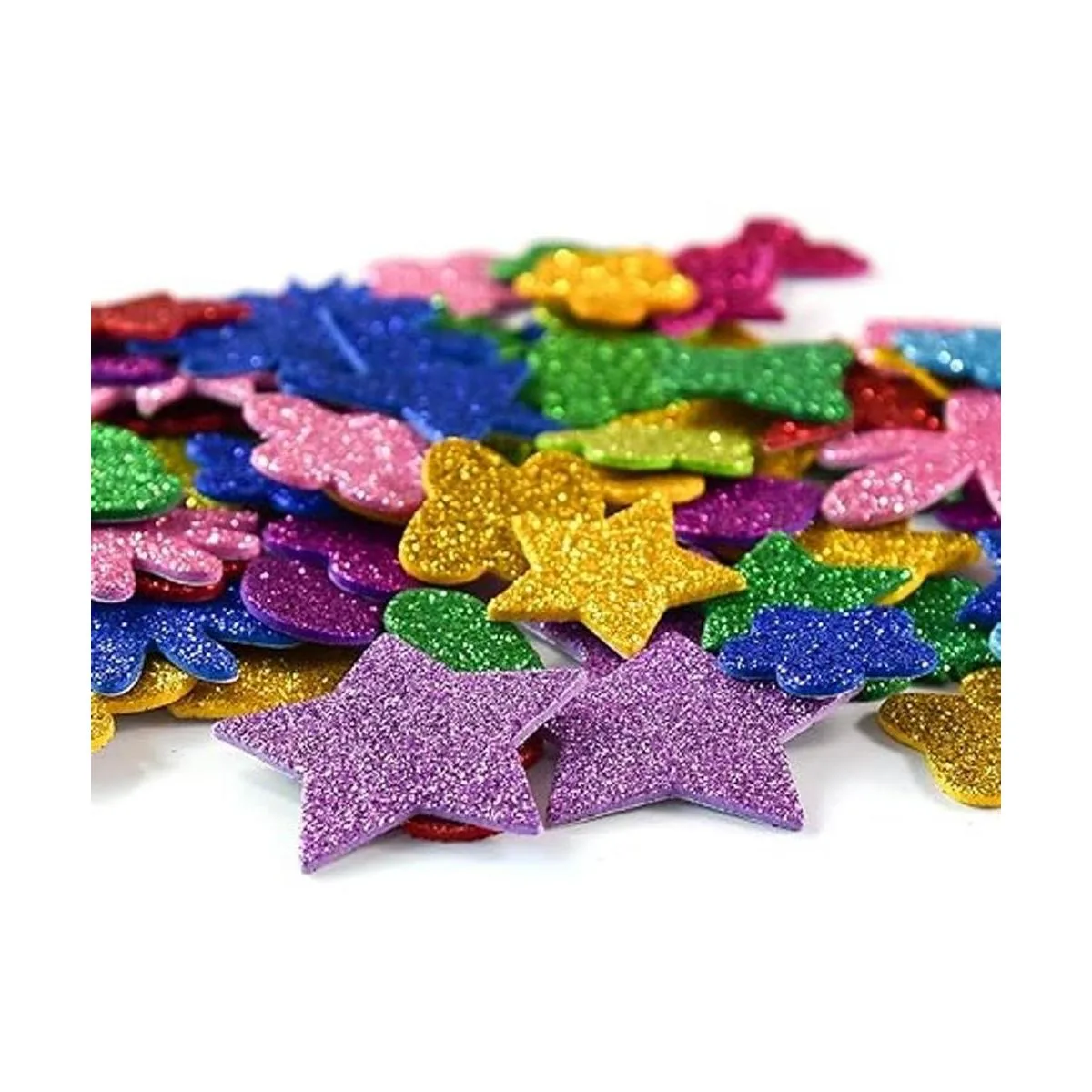 Calcomanía autoadhesivas de espuma con purpurina con_2