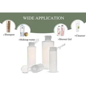 2 frascos vacíos rellenables de plástico transparente con_5