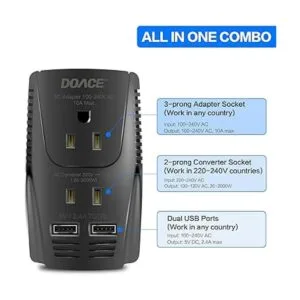 DoAce C11 Convertidor de voltaje de viaje de 2000 W para_2