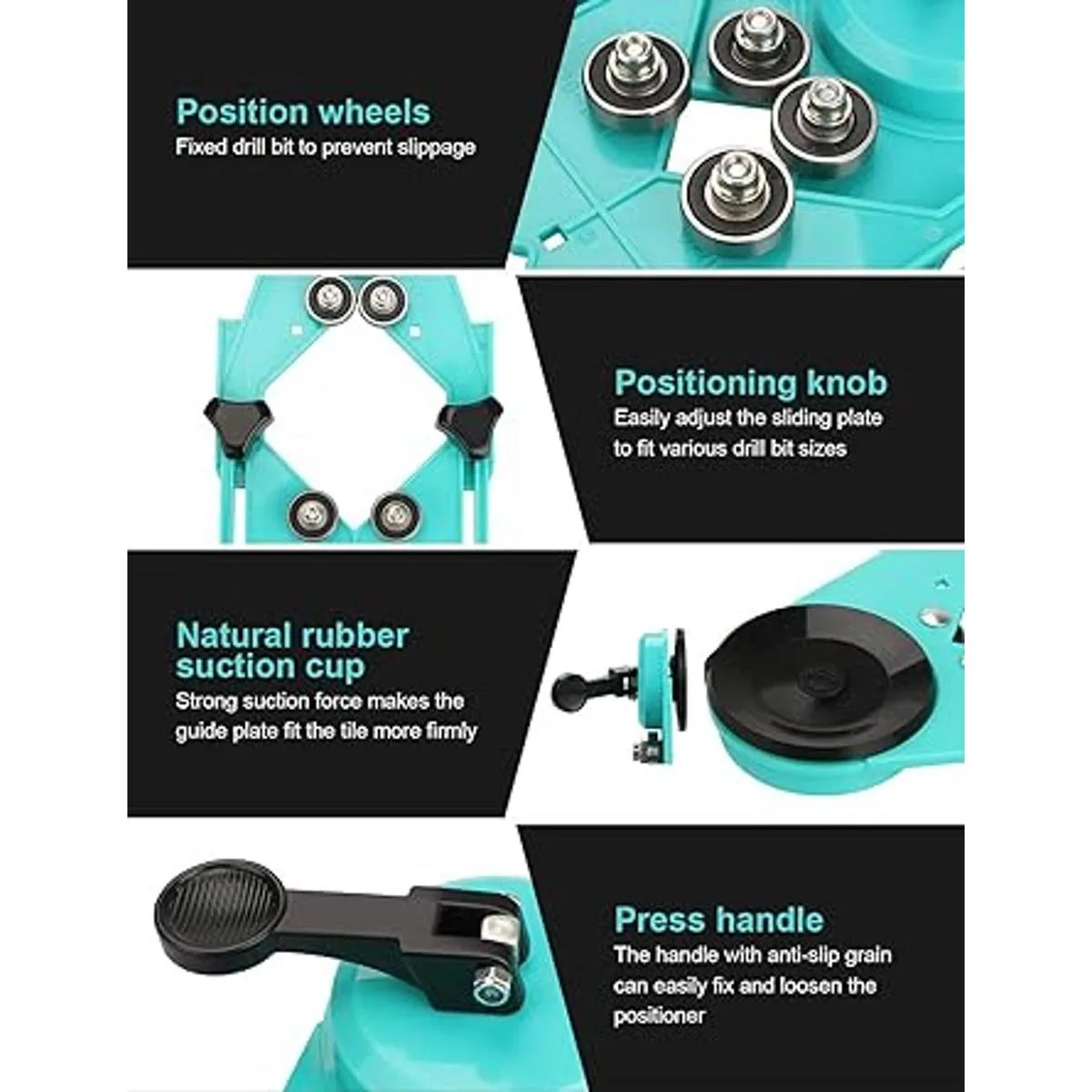 Juego de sierra de agujero 7 brocas de diamante con guía_5