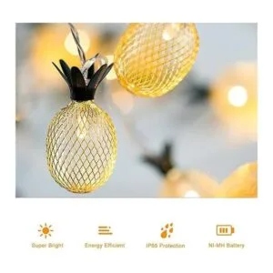 BIMEE Guirnalda de luces solares de piña de 15 pies 20_2