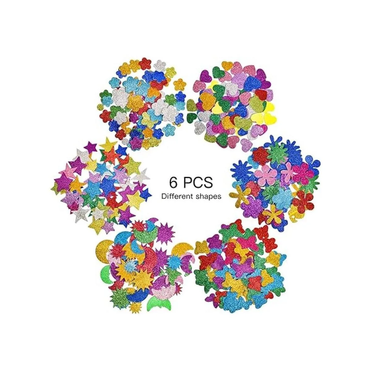 Calcomanía autoadhesivas de espuma con purpurina con_5