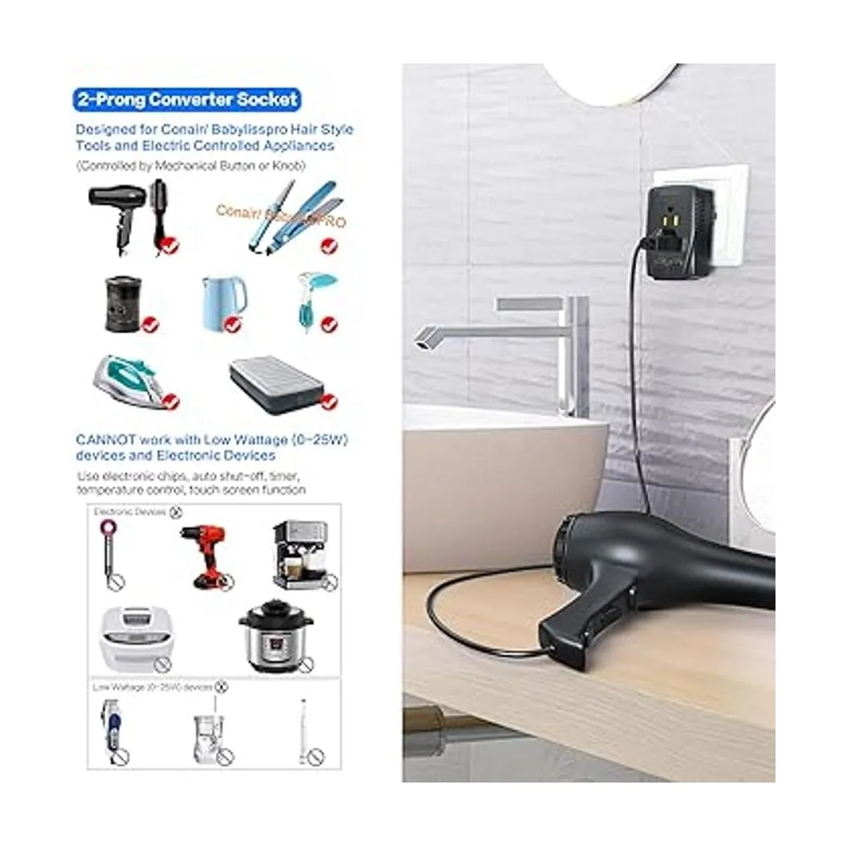 DoAce C11 Convertidor de voltaje de viaje de 2000 W para_6