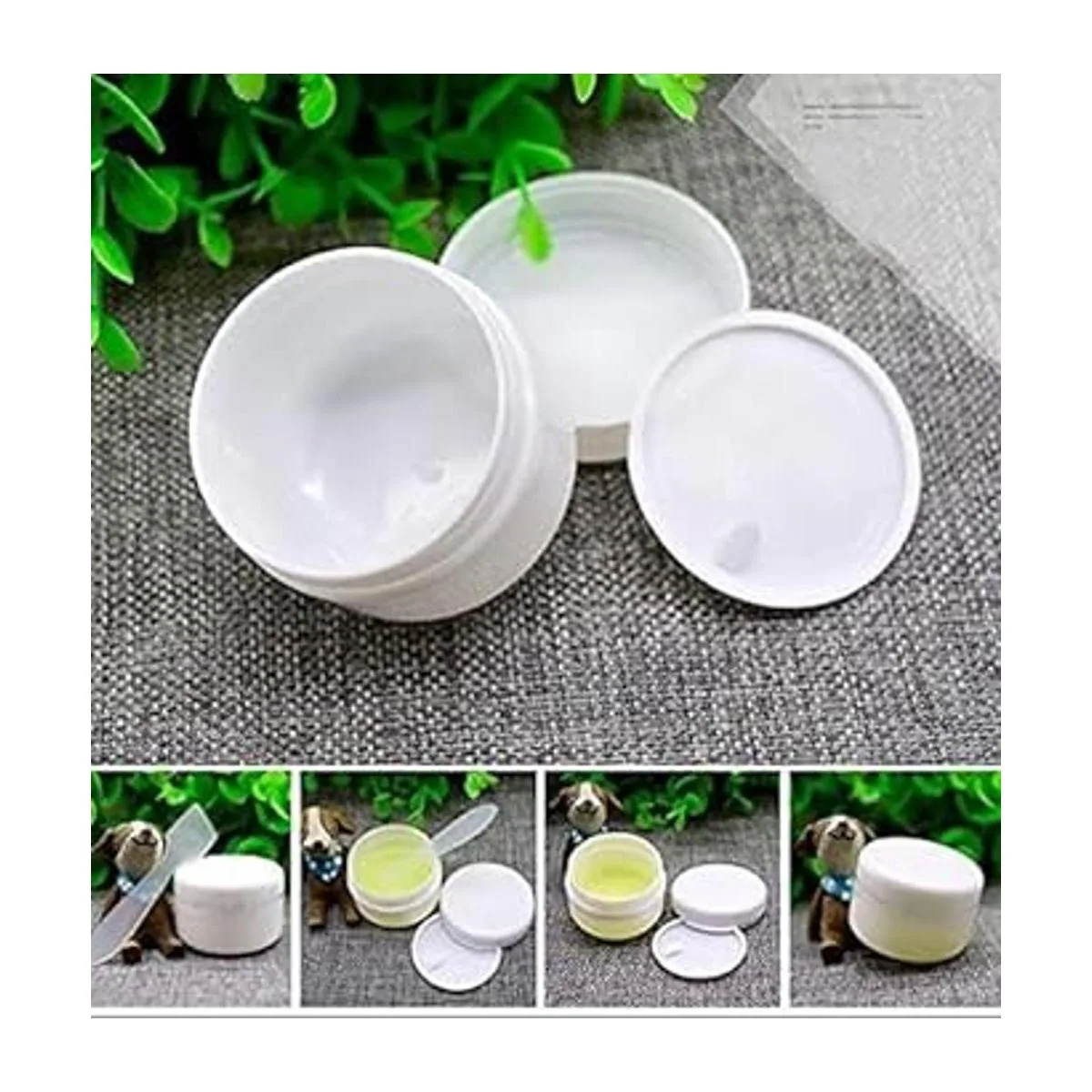 Ericotry Tarro de plástico blanco con tapa de cúpula_3