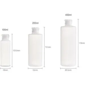 2 frascos vacíos rellenables de plástico transparente con_2