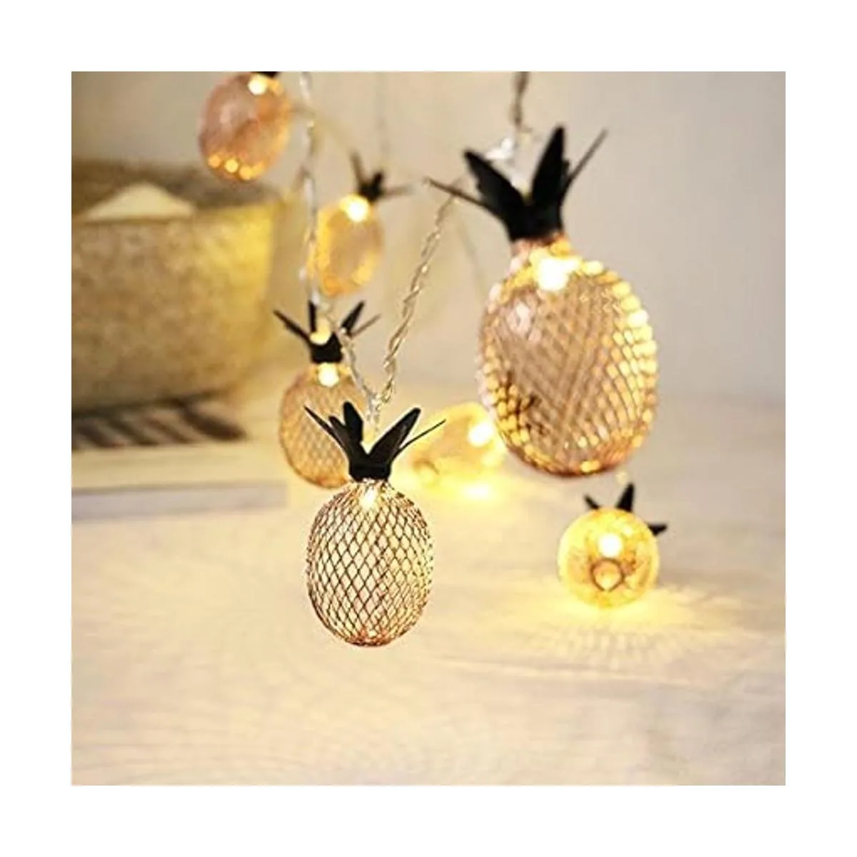 BIMEE Guirnalda de luces solares de piña de 15 pies 20_6
