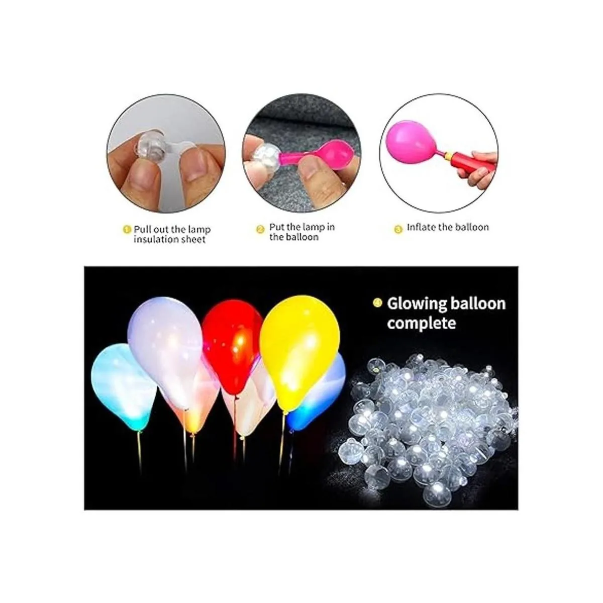 Aogist 100 luces LED blancas mini lámpara LED redonda_5