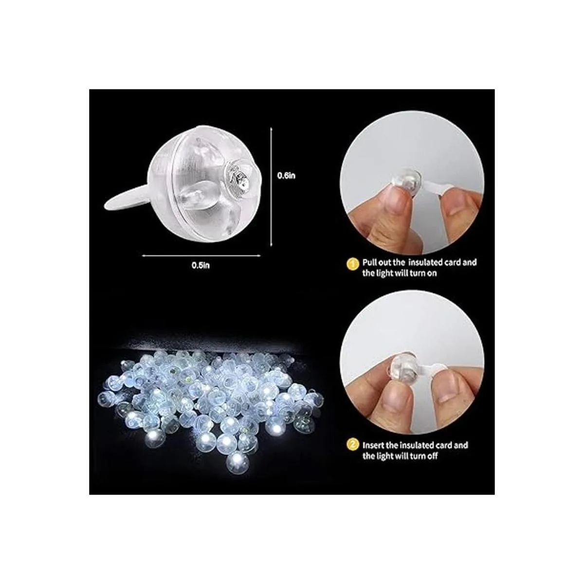 Aogist 100 luces LED blancas mini lámpara LED redonda_2