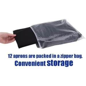 Paquete de 12 delantales negros de Nobondo unisex con 2_6