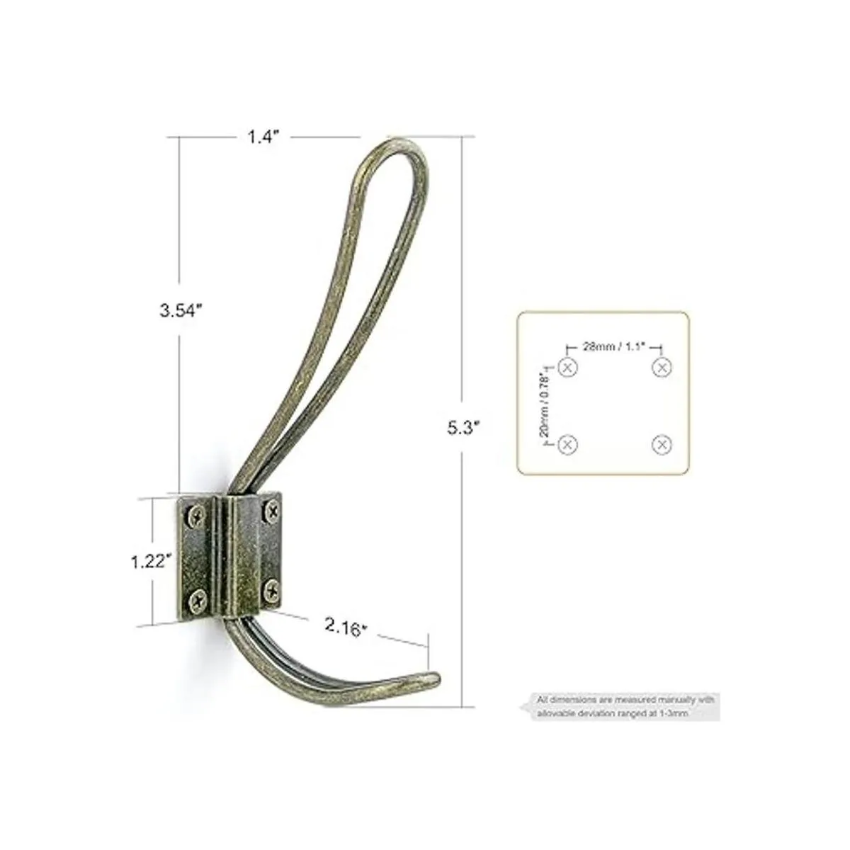 Ganchos de alambre de metal vintage con doble percha 5_2