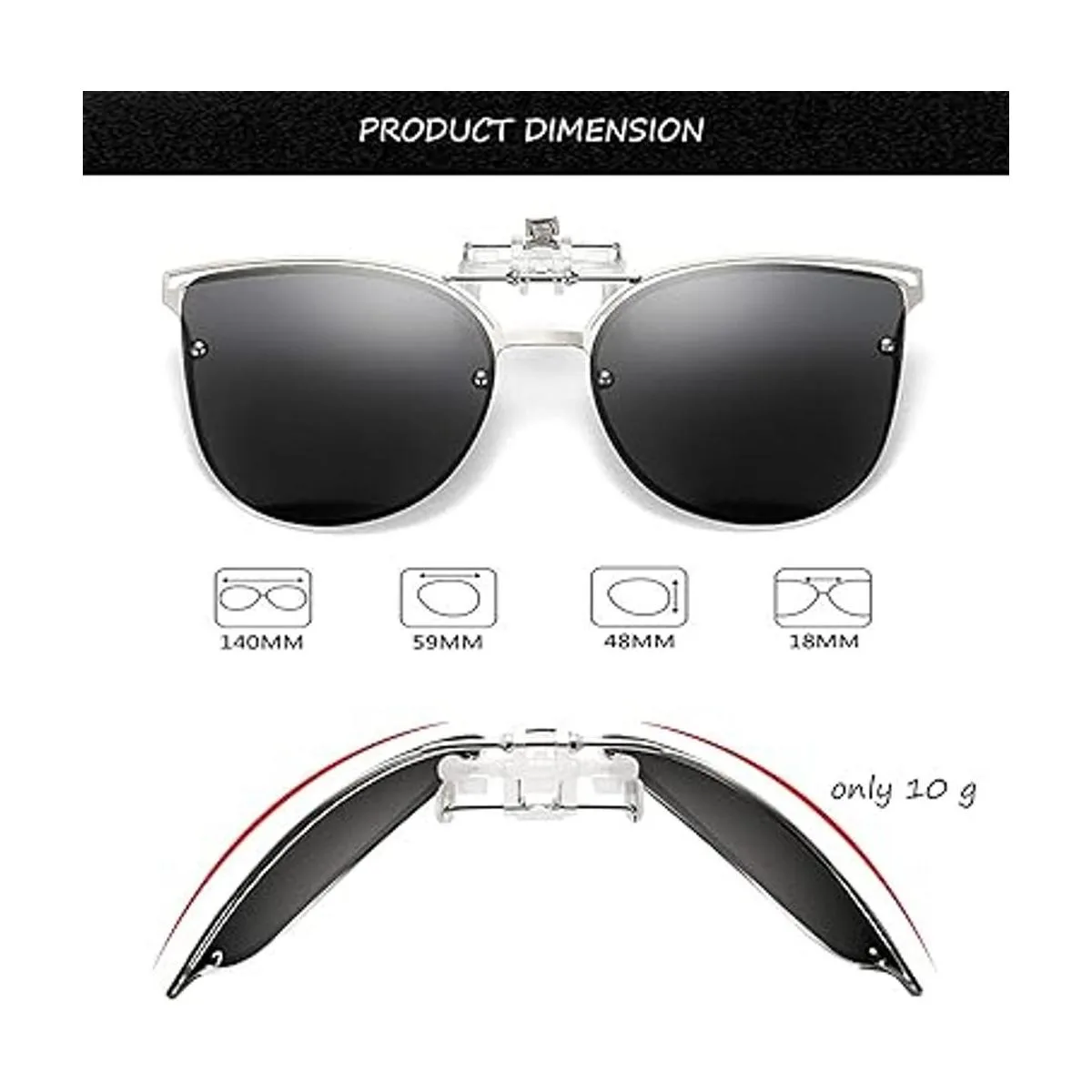 Gafas de sol polarizadas unisex antirreflejos con clip_3