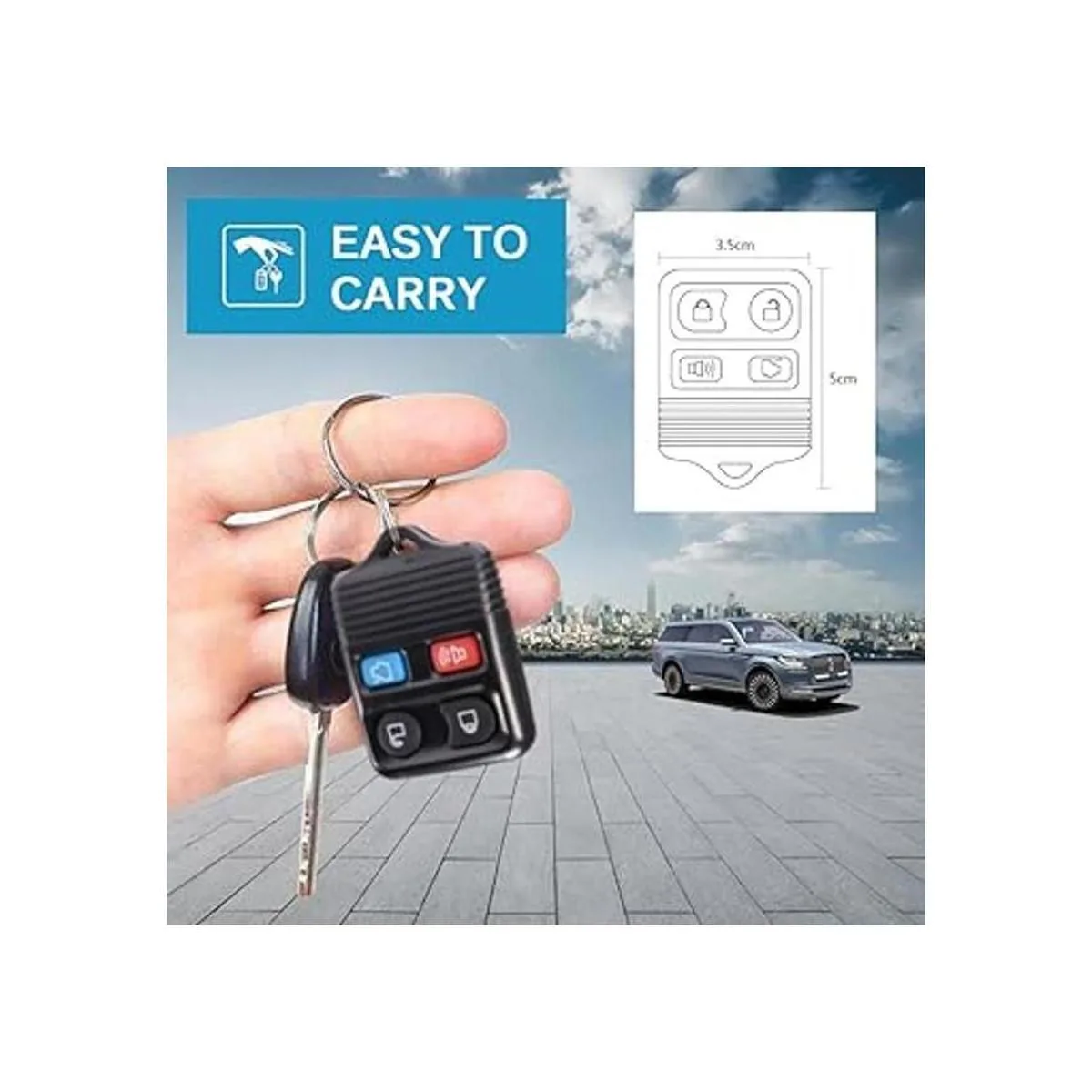 MICTUNING Control remoto de entrada sin llave llavero de_5