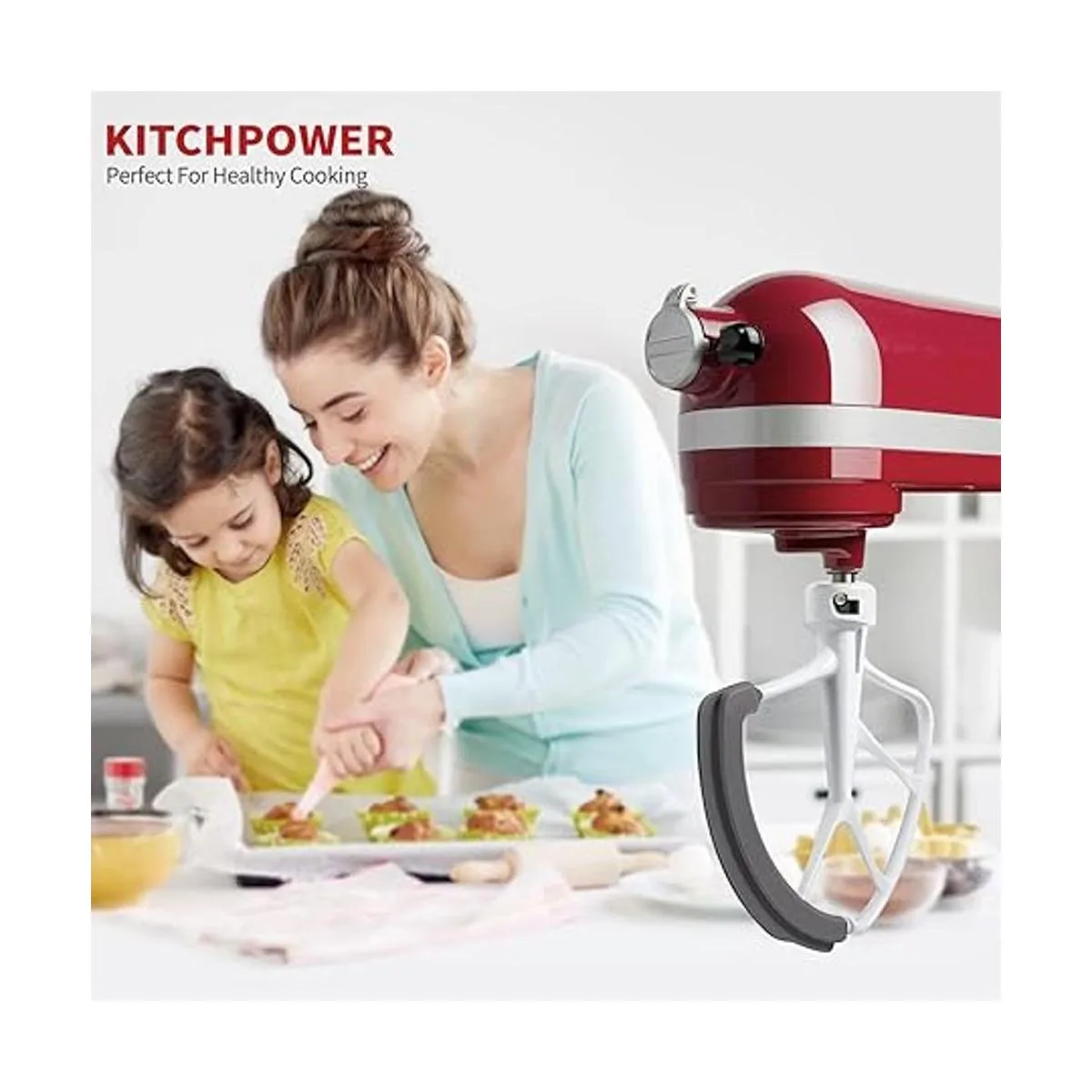 KITCHPOWER Batidor de borde flexible de 6 cuartos para_2