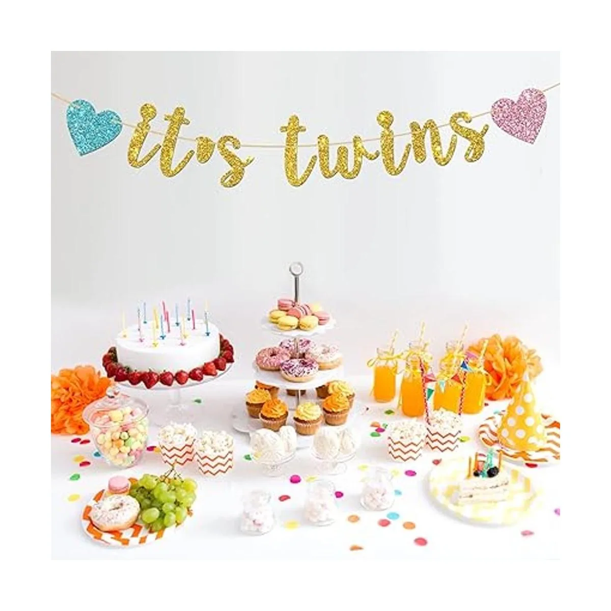 INNORU Its Twins Banner Banderines con purpurina_3