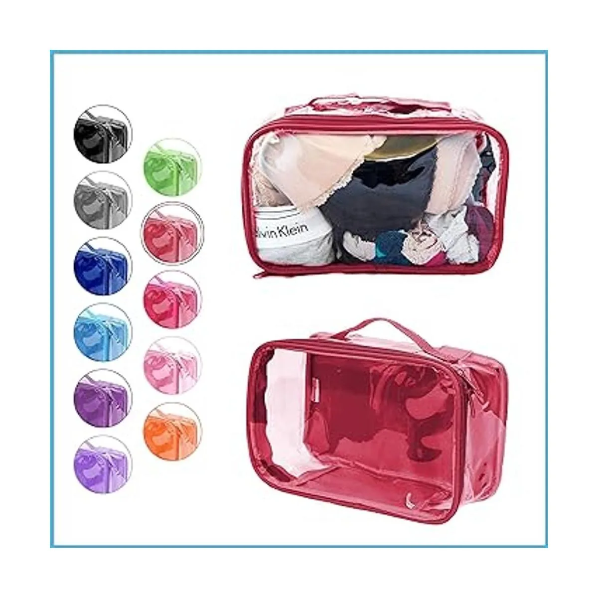 Pequeño cubo de viaje transparente de plástico de PVC_2