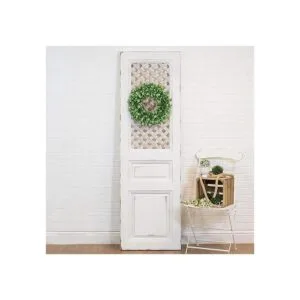 Lvydec Corona de hojas verdes artificiales corona de boj_4