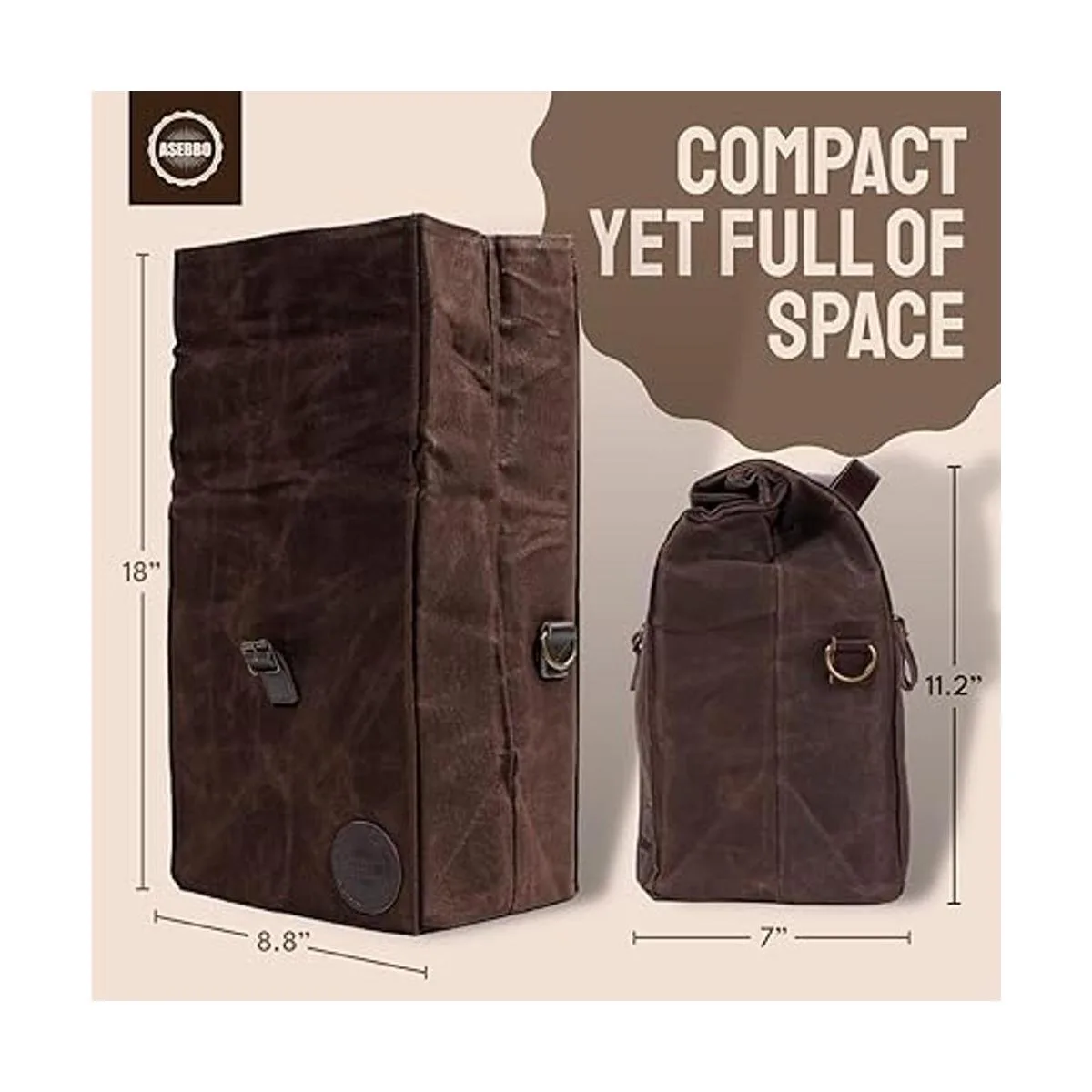 Bolsa de almuerzo de lona encerada aislada por ASEBBO._5