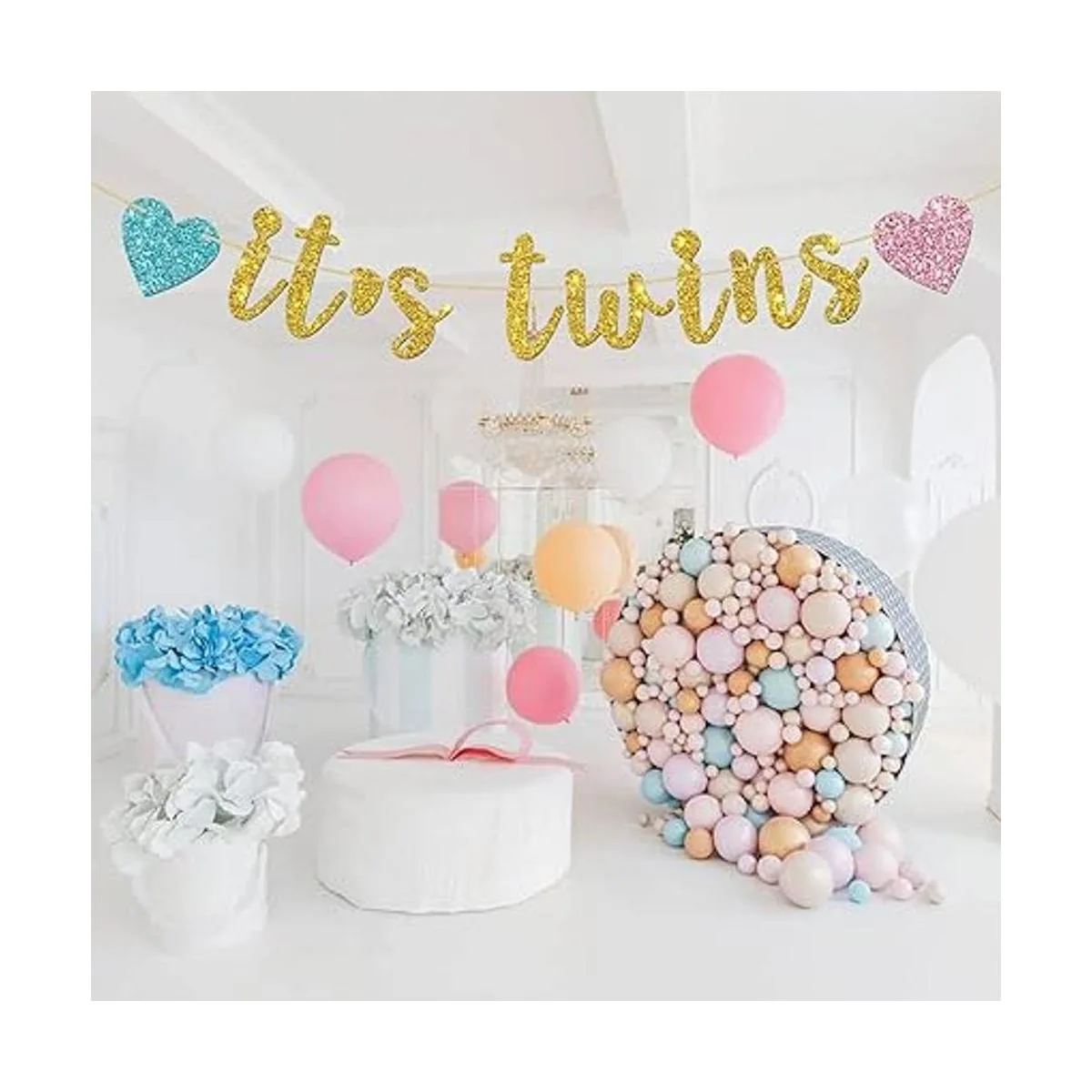 INNORU Its Twins Banner Banderines con purpurina_4