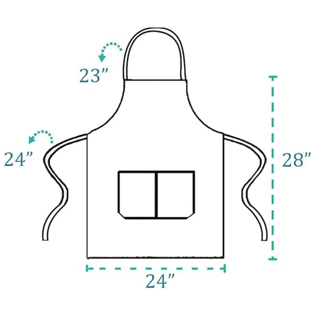 Paquete de 12 delantales negros de Nobondo unisex con 2_3