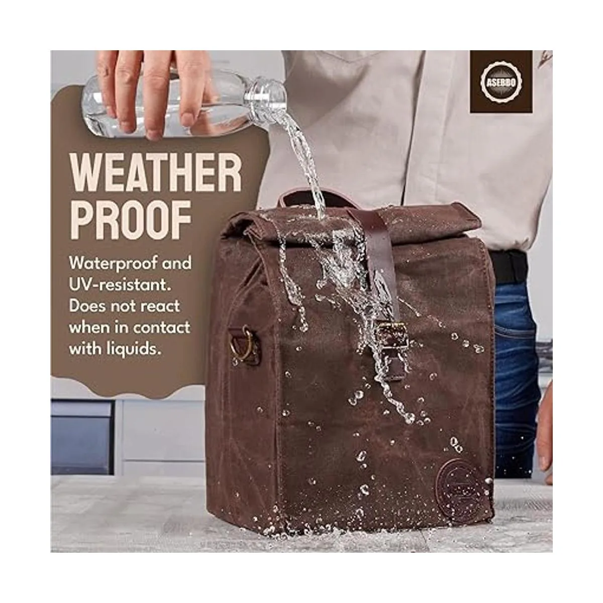 Bolsa de almuerzo de lona encerada aislada por ASEBBO._6