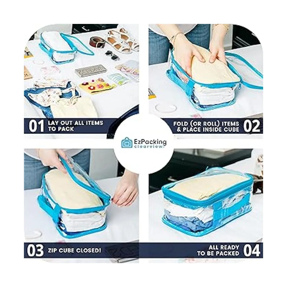 Pequeño cubo de viaje transparente de plástico de PVC_4