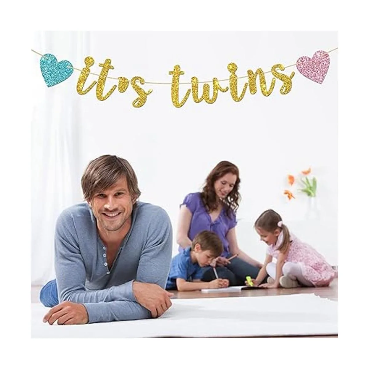 INNORU Its Twins Banner Banderines con purpurina_5