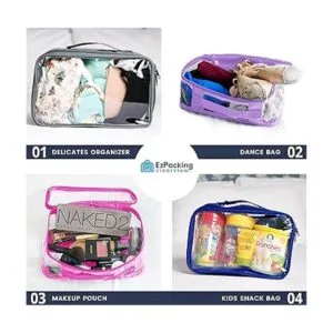 Pequeño cubo de viaje transparente de plástico de PVC_5