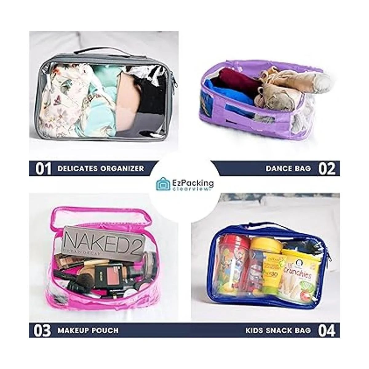 Pequeño cubo de viaje transparente de plástico de PVC_5