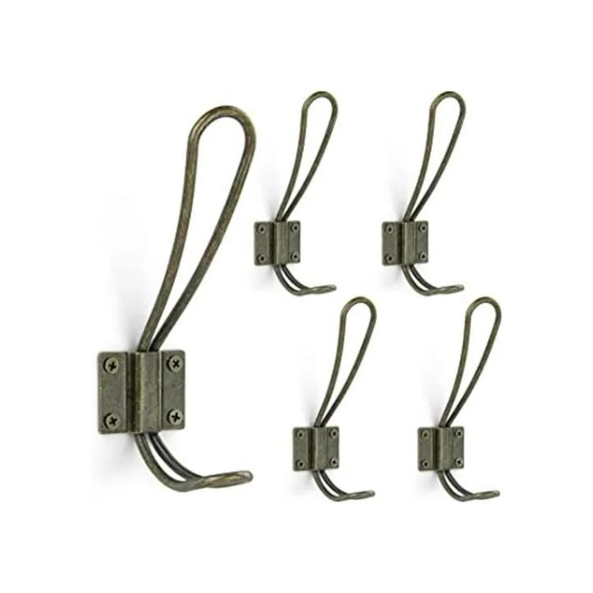 Ganchos de alambre de metal vintage con doble percha 5_1