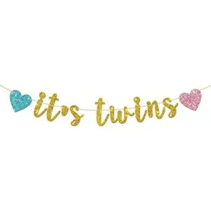 INNORU Its Twins Banner Banderines con purpurina_1