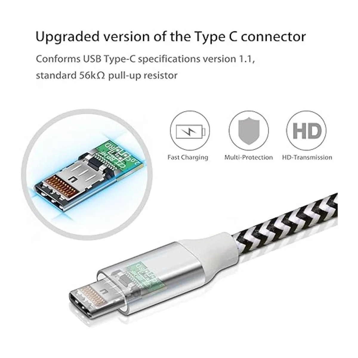 Cables USB C a USB A de 10 pies paquete de 2 cables de_3