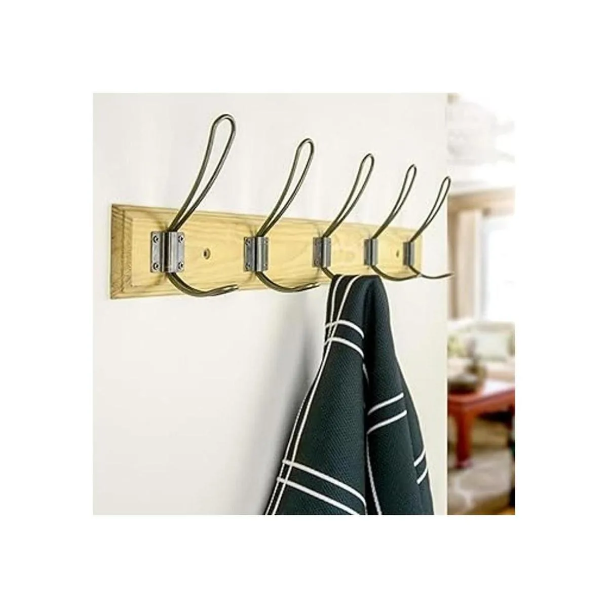 Ganchos de alambre de metal vintage con doble percha 5_4