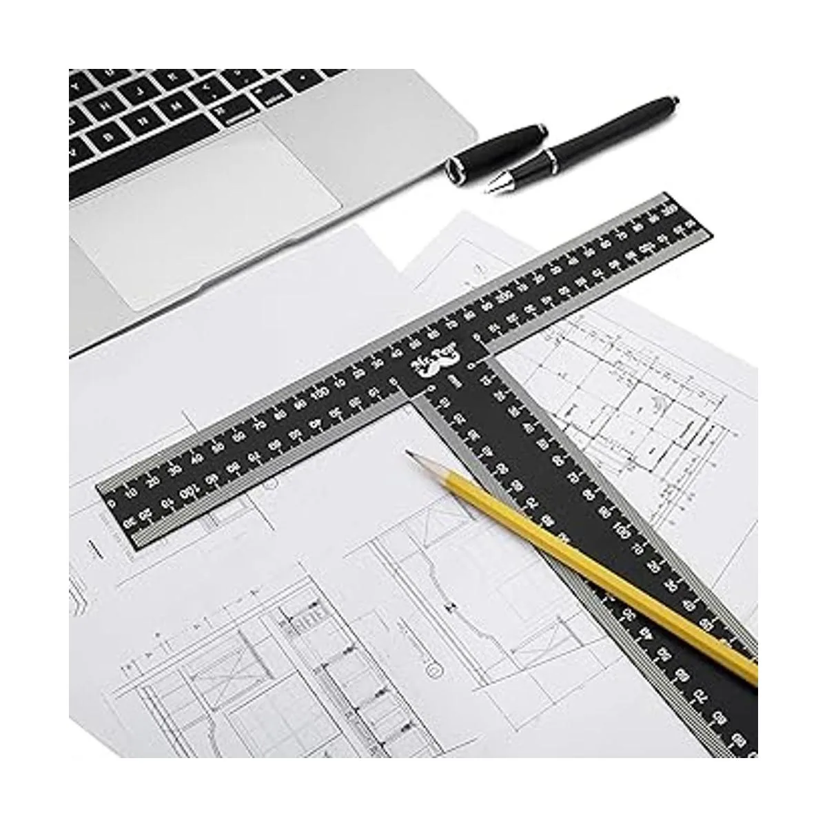 Mr. Pen Cuadrado en T regla en T regla de metal de 18_4