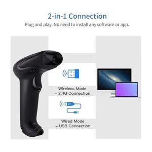 Alacrity 2D QR Wireless Barcode Scanner con soporte_4