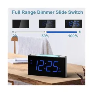 Reloj despertador digital para dormitorio luz nocturna de_4