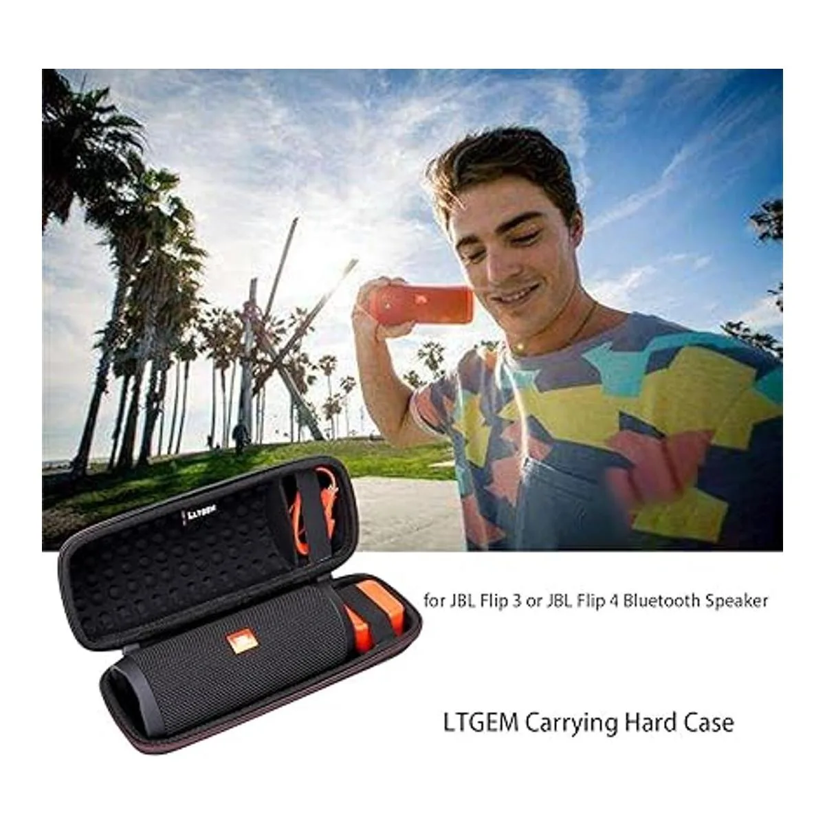 LTGEM Funda de transporte rígida para JBL Flip 4 y Sonos_7