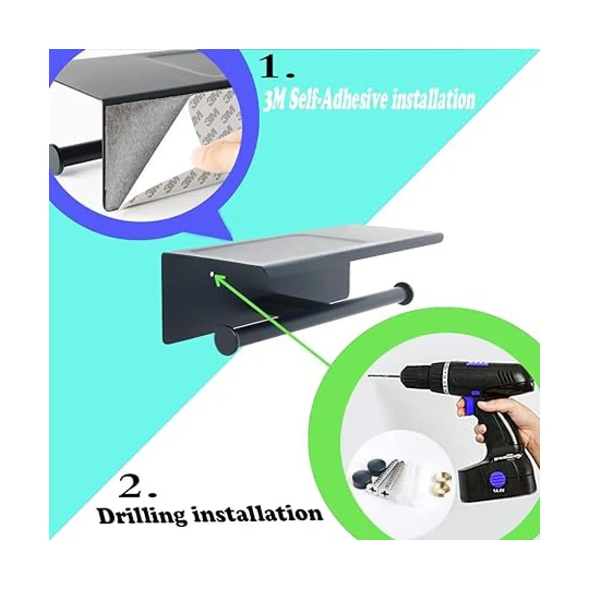 Alise GYT880B SUS304 Soporte de papel higiénico doble con_2