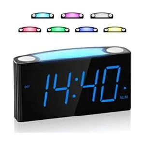 Reloj despertador digital para dormitorio luz nocturna de_1