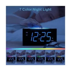 Reloj despertador digital para dormitorio luz nocturna de_2