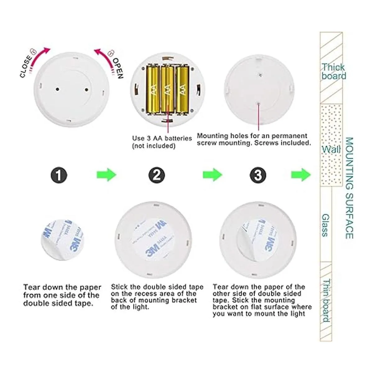 BIGLIGHT Luces de empuje luces táctiles RGB luz de_3