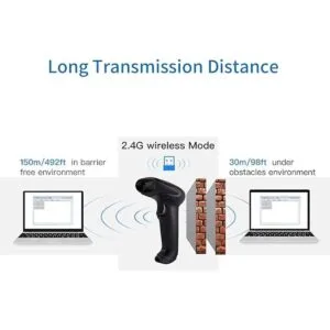 Alacrity 2D QR Wireless Barcode Scanner con soporte_5