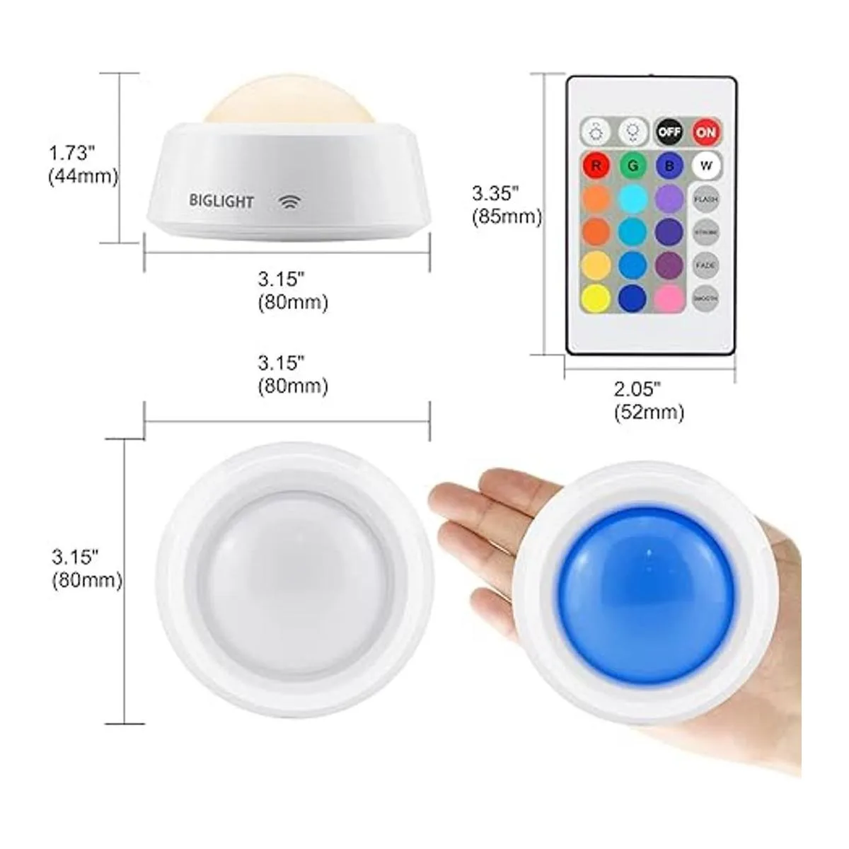 BIGLIGHT Luces de empuje luces táctiles RGB luz de_2