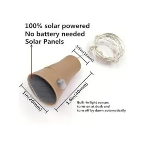 Decem 10 unidades de luces solares para botellas de vino_2