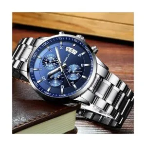 CRRJU Reloj de pulsera de acero inoxidable para hombre_4