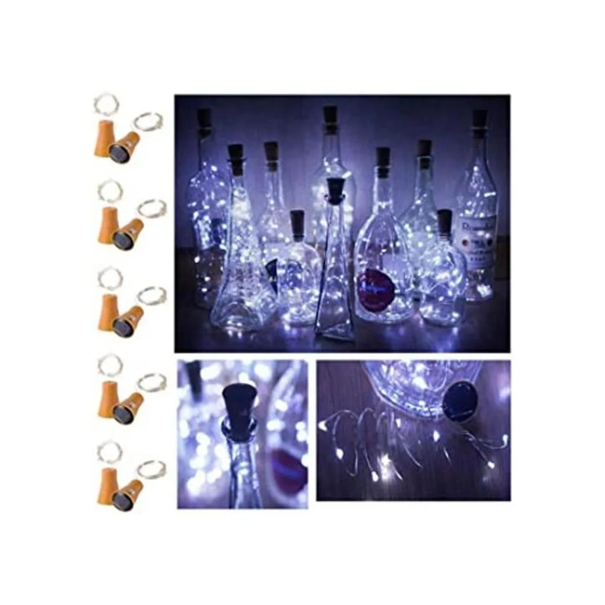 Decem 10 unidades de luces solares para botellas de vino_1